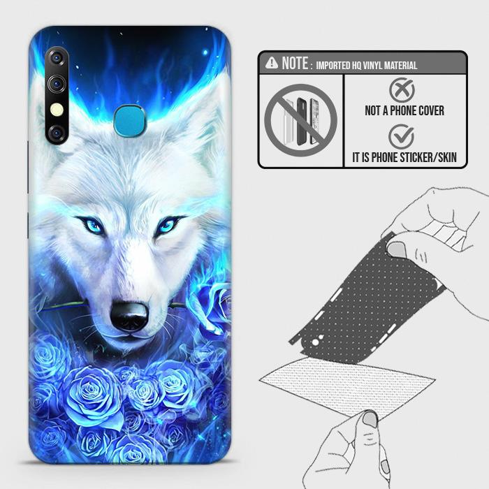 Infinix Hot 8 Lite Back Skin - Design 2 - Vintage Galaxy Wolf Skin Wrap Back Sticker