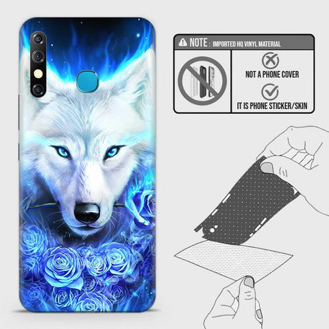 Infinix Hot 8 Back Skin - Design 2 - Vintage Galaxy Wolf Skin Wrap Back Sticker