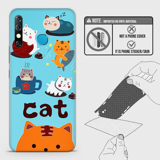 Tecno Camon 12 Back Skin - Design 3 - Cute Lazy Cate Skin Wrap Back Sticker