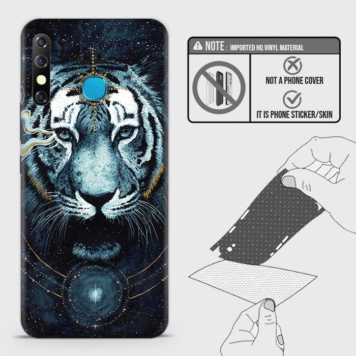 Infinix Hot 8 Lite Back Skin - Design 4 - Vintage Galaxy Tiger Skin Wrap Back Sticker