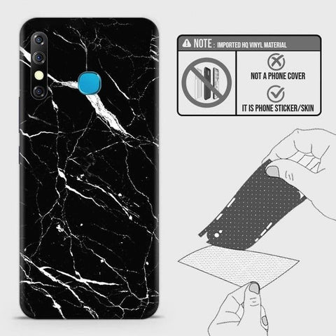 Tecno Camon 12 Back Skin - Design 6 - Trendy Black Marble Skin Wrap Back Sticker