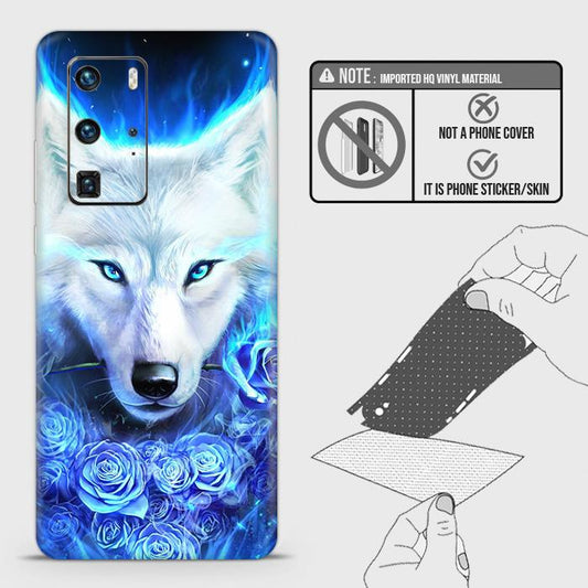 Huawei P40 Pro Back Skin - Design 2 - Vintage Galaxy Wolf Skin Wrap Back Sticker