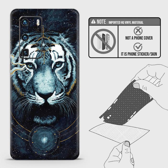 Huawei P40 Pro Back Skin - Design 4 - Vintage Galaxy Tiger Skin Wrap Back Sticker