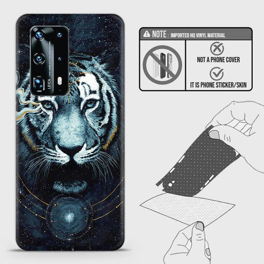 Huawei P40 Pro Plus Back Skin - Design 4 - Vintage Galaxy Tiger Skin Wrap Back Sticker