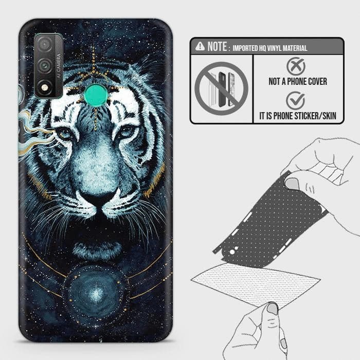 Huawei P smart 2020 Back Skin - Design 4 - Vintage Galaxy Tiger Skin Wrap Back Sticker