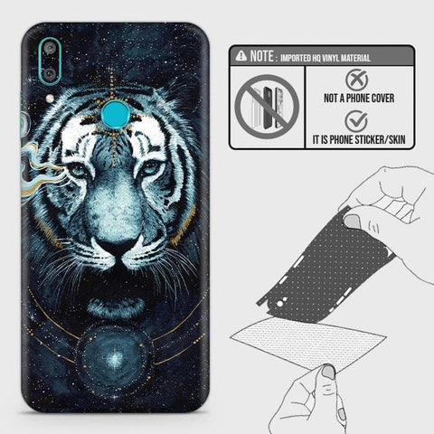 Huawei Y7 Prime 2019 Back Skin - Design 4 - Vintage Galaxy Tiger Skin Wrap Back Sticker