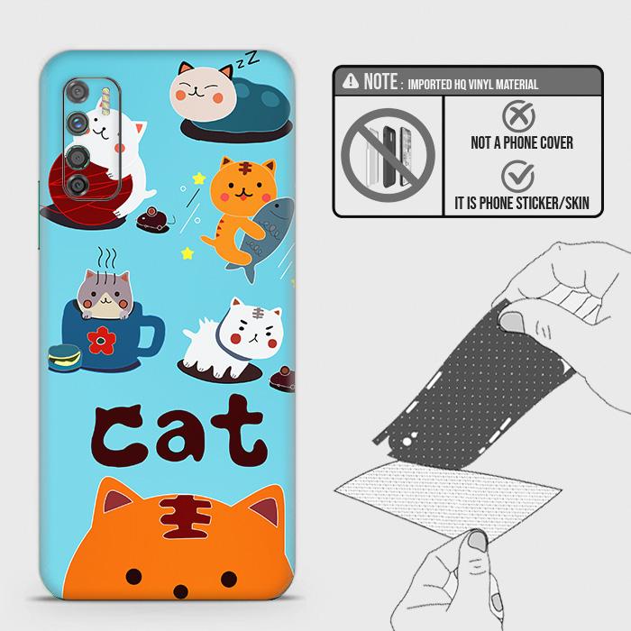 Infinix Note 7 Lite Back Skin - Design 3 - Cute Lazy Cate Skin Wrap Back Sticker