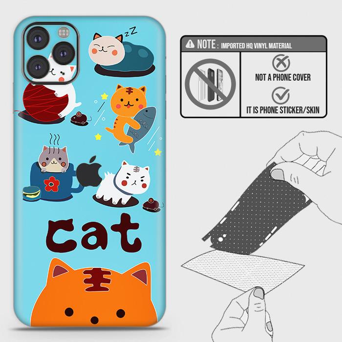 iPhone 11 Pro Back Skin - Design 3 - Cute Lazy Cate Skin Wrap Back Sticker