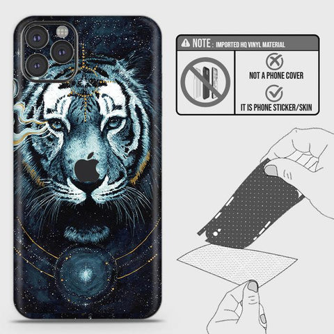 iPhone 11 Pro Back Skin - Design 4 - Vintage Galaxy Tiger Skin Wrap Back Sticker