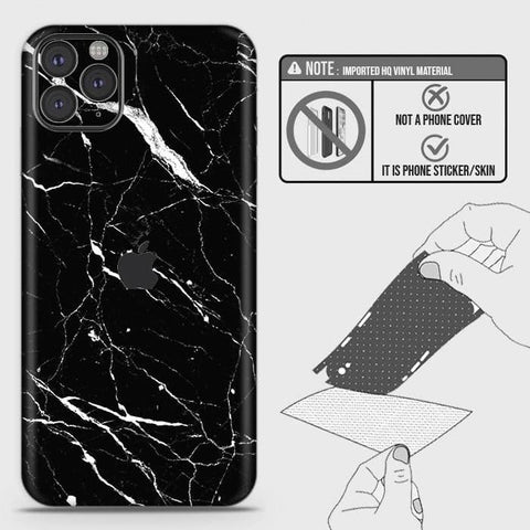 iPhone 11 Pro Back Skin - Design 6 - Trendy Black Marble Skin Wrap Back Sticker