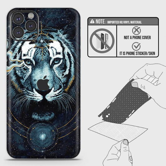 iPhone 11 Pro Max Back Skin - Design 4 - Vintage Galaxy Tiger Skin Wrap Back Sticker