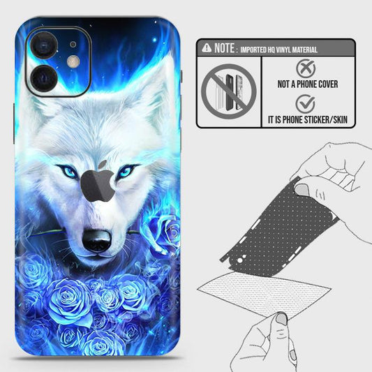 iPhone 12 Back Skin - Design 2 - Vintage Galaxy Wolf Skin Wrap Back Sticker