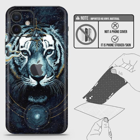 iPhone 12 Mini Back Skin - Design 4 - Vintage Galaxy Tiger Skin Wrap Back Sticker