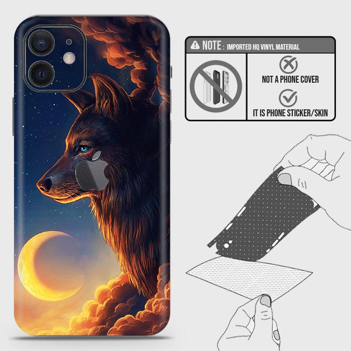 iPhone 12 Mini Back Skin - Design 5 - Mighty Wolf Skin Wrap Back Sticker