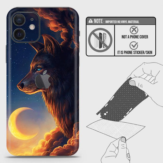 iPhone 12 Mini Back Skin - Design 5 - Mighty Wolf Skin Wrap Back Sticker