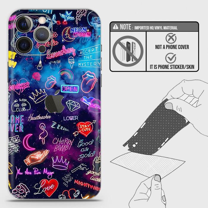 iPhone 12 Pro Back Skin - Design 1 - Neon Galaxy Skin Wrap Back Sticker
