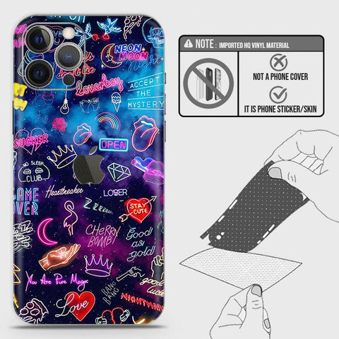 iPhone 12 Pro Back Skin - Design 1 - Neon Galaxy Skin Wrap Back Sticker