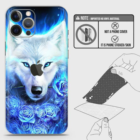 iPhone 12 Pro Back Skin - Design 2 - Vintage Galaxy Wolf Skin Wrap Back Sticker