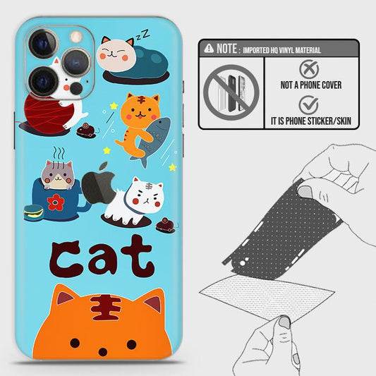 iPhone 12 Pro Max Back Skin - Design 3 - Cute Lazy Cate Skin Wrap Back Sticker