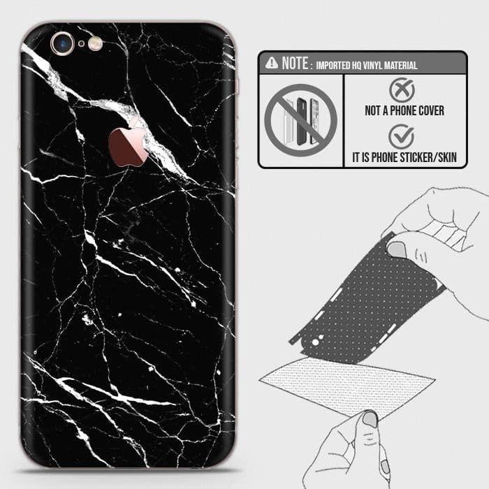 iPhone 6s Plus / 6 Plus Back Skin - Design 6 - Trendy Black Marble Skin Wrap Back Sticker