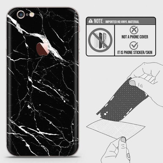 iPhone 6s Plus / 6 Plus Back Skin - Design 6 - Trendy Black Marble Skin Wrap Back Sticker