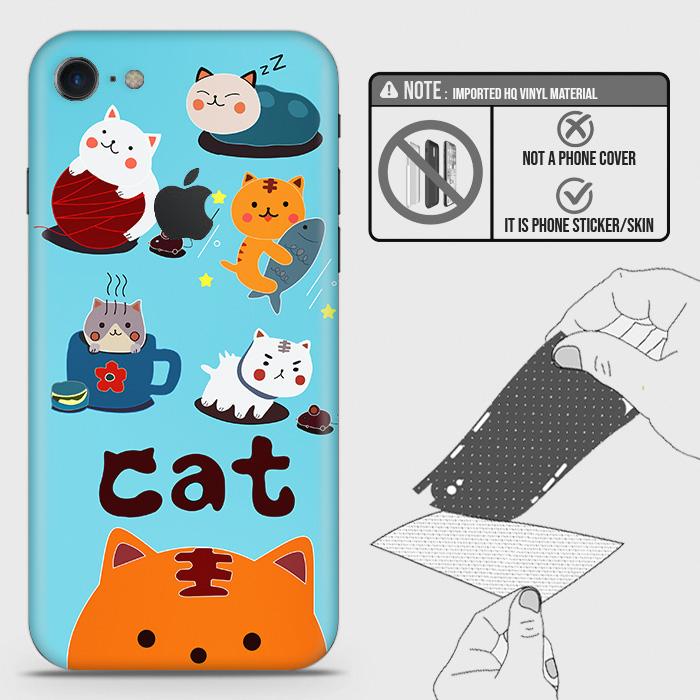 iPhone 8 / 7 Back Skin - Design 3 - Cute Lazy Cate Skin Wrap Back Sticker