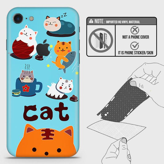 iPhone 8 / 7 Back Skin - Design 3 - Cute Lazy Cate Skin Wrap Back Sticker