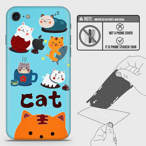 iPhone 8 / 7 Back Skin - Design 3 - Cute Lazy Cate Skin Wrap Back Sticker