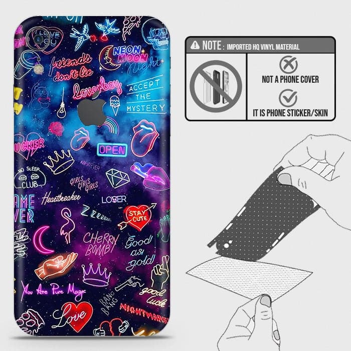iPhone XR Back Skin - Design 1 - Neon Galaxy Skin Wrap Back Sticker