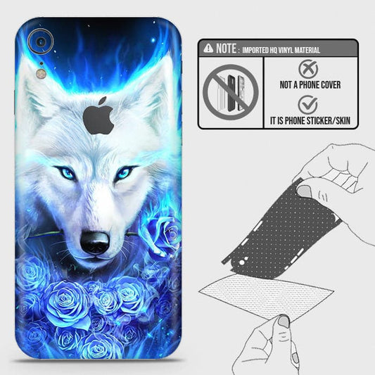 iPhone XR Back Skin - Design 2 - Vintage Galaxy Wolf Skin Wrap Back Sticker