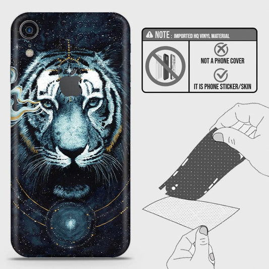 iPhone XR Skin - Design 4 - Vintage Galaxy Tiger Skin Wrap Back Sticker
