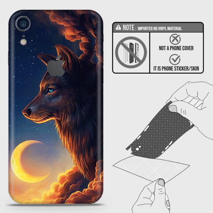 iPhone XR Back Skin - Design 5 - Mighty Wolf Skin Wrap Back Sticker