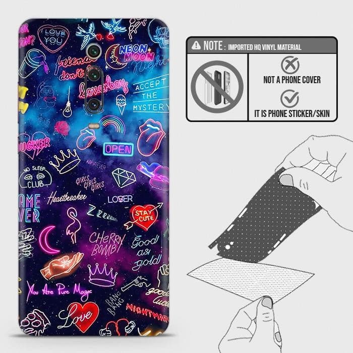 Xiaomi Redmi K20 Back Skin - Design 1 - Neon Galaxy Skin Wrap Back Sticker