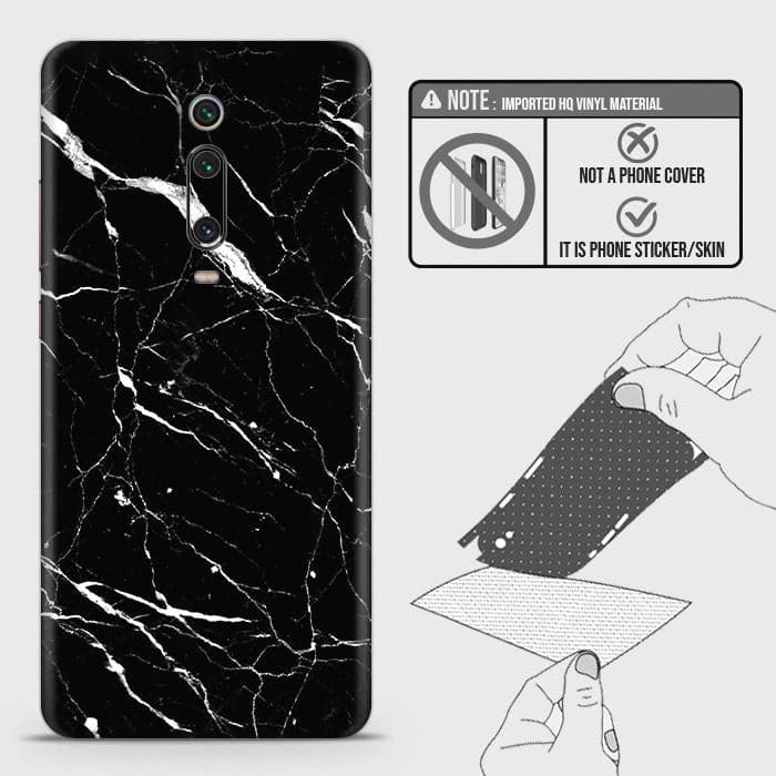 Xiaomi Mi 9T Back Skin - Design 6 - Trendy Black Marble Skin Wrap Back Sticker