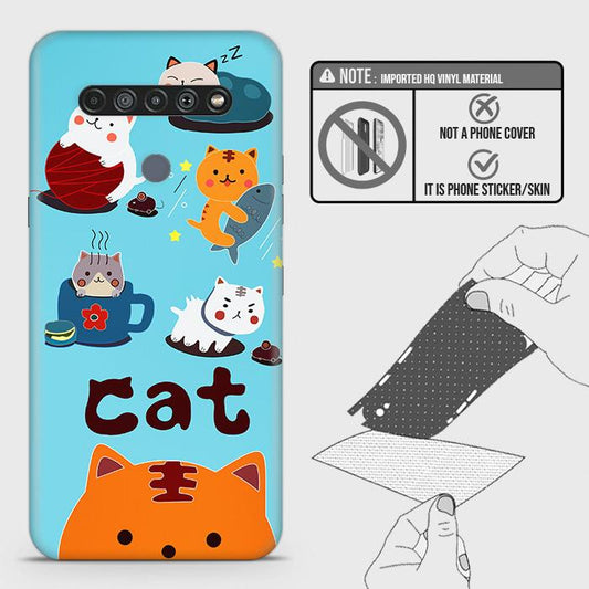 LG K61 Back Skin - Design 3 - Cute Lazy Cate Skin Wrap Back Sticker