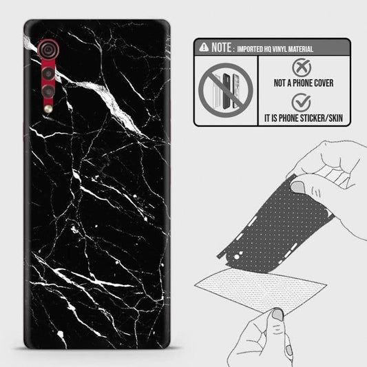 LG Velvet Back Skin - Design 6 - Trendy Black Marble Skin Wrap Back Sticker