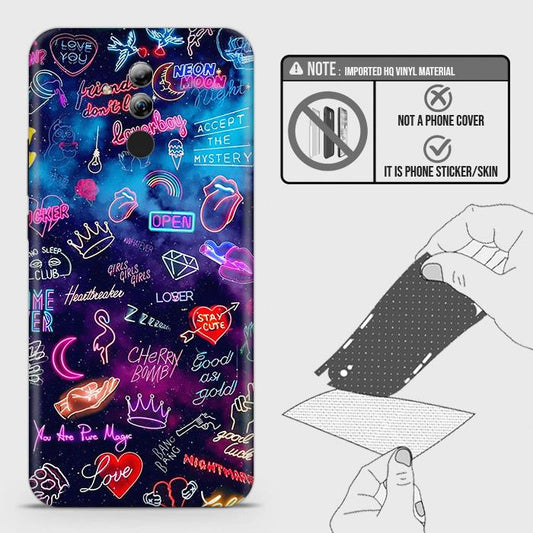 Huawei Mate 20 Lite Back Skin - Design 1 - Neon Galaxy Skin Wrap Back Sticker