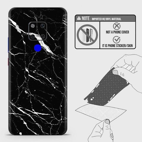Huawei Mate 20X Back Skin - Design 6 - Trendy Black Marble Skin Wrap Back Sticker