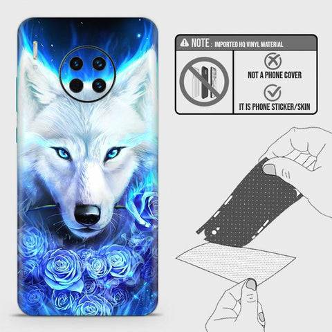 Huawei Mate 30 Back Skin - Design 2 - Vintage Galaxy Wolf Skin Wrap Back Sticker