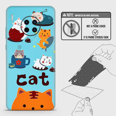 Huawei Mate 30 Back Skin - Design 3 - Cute Lazy Cate Skin Wrap Back Sticker