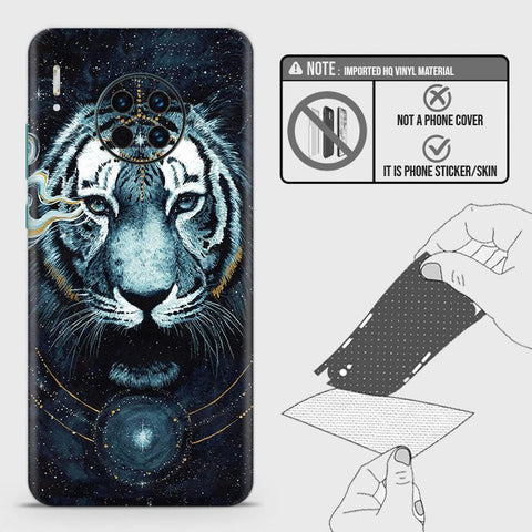 Huawei Mate 30 Pro Back Skin - Design 4 - Vintage Galaxy Tiger Skin Wrap Back Sticker
