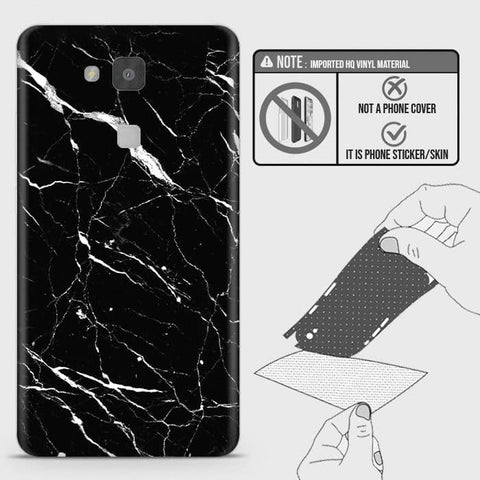 Huawei Ascend Mate 7 Back Skin - Design 6 - Trendy Black Marble Skin Wrap Back Sticker