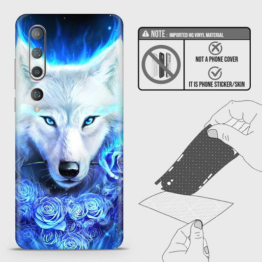 Xiaomi Mi 10 Back Skin - Design 2 - Vintage Galaxy Wolf Skin Wrap Back Sticker