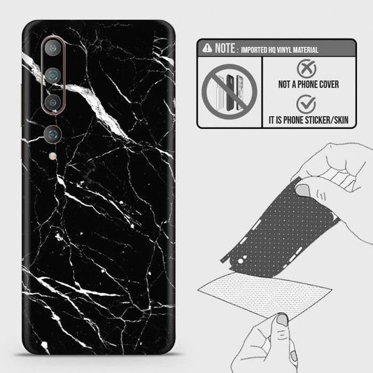 Xiaomi Mi 10 Back Skin - Design 6 - Trendy Black Marble Skin Wrap Back Sticker