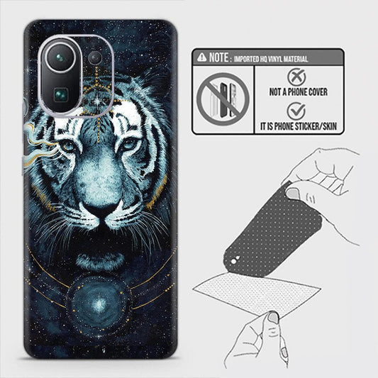 Xiaomi Mi 11 Pro Back Skin - Design 4 - Vintage Galaxy Tiger Skin Wrap Back Sticker Without Sides