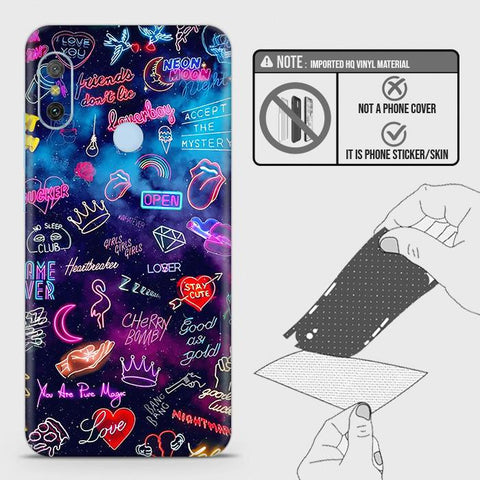 Xiaomi Mi A2 Lite / Redmi 6 Pro Back Skin - Design 1 - Neon Galaxy Skin Wrap Back Sticker