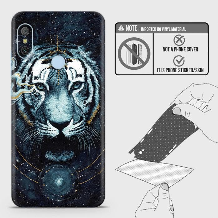 Xiaomi Mi A2 Lite / Redmi 6 Pro Back Skin - Design 4 - Vintage Galaxy Tiger Skin Wrap Back Sticker