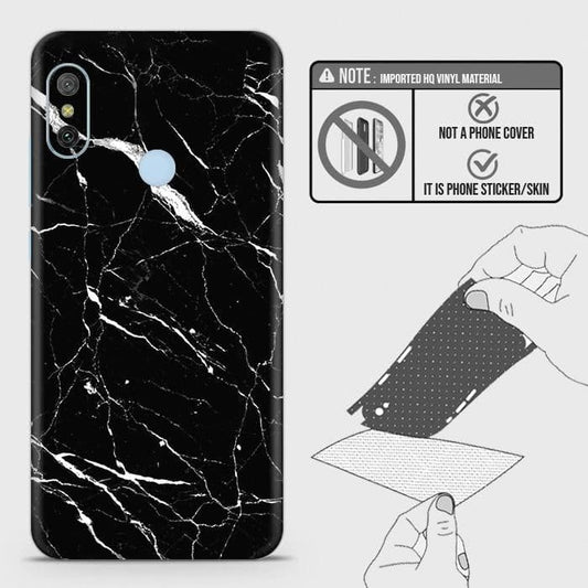 Xiaomi Mi A2 Lite / Redmi 6 Pro Back Skin - Design 6 - Trendy Black Marble Skin Wrap Back Sticker