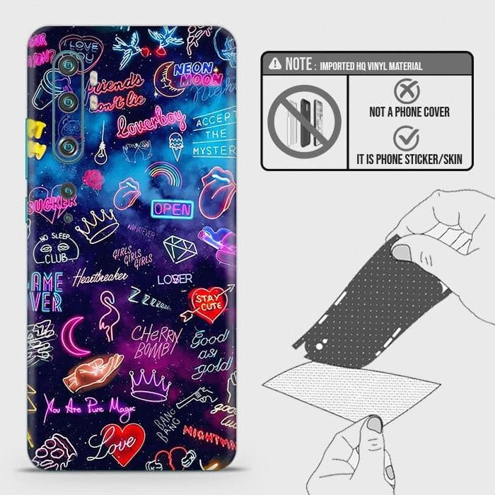 Xiaomi Mi Note 10 Back Skin - Design 1 - Neon Galaxy Skin Wrap Back Sticker