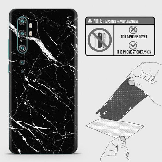 Xiaomi Mi Note 10 Back Skin - Design 6 - Trendy Black Marble Skin Wrap Back Sticker